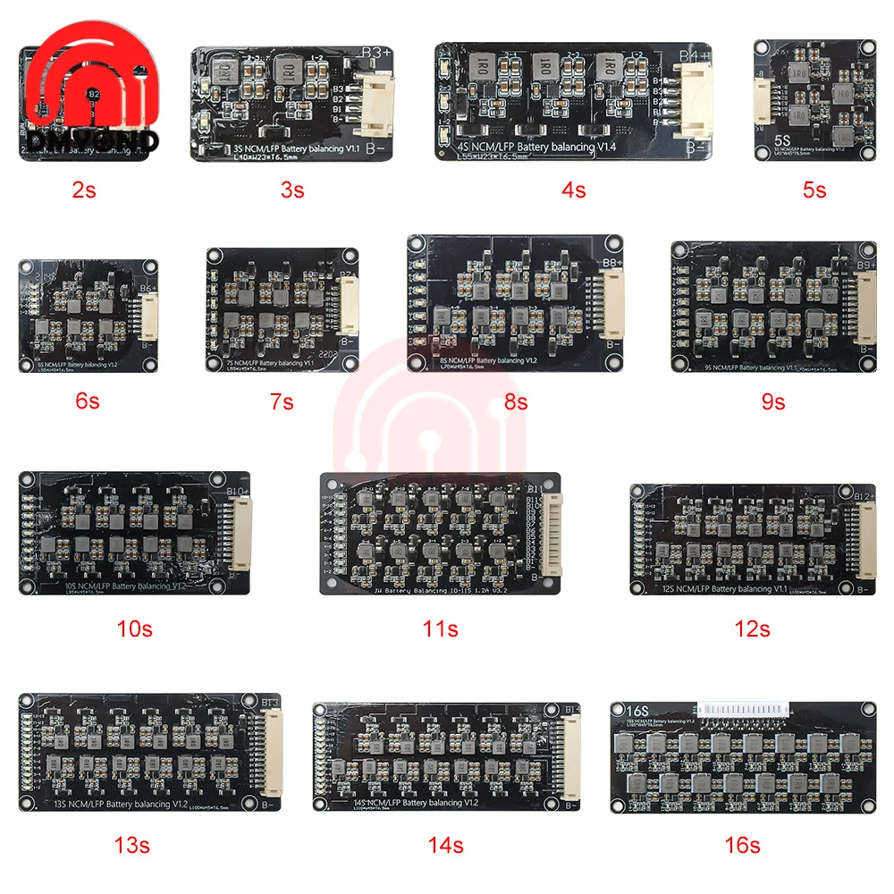 1.2A 2S-14S High Current Equalizer Module Li-Ion Lifepo4 Lithium Battery Active Balancer Energy Transfer Energy Conversion Board