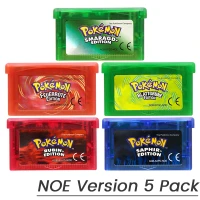GBA-Spielkassette Pokemon Emerald FireRed LeafGreen Ruby Sapphire Shiny Label Mehrsprachige 32-Bit-Videospielkonsolenkarte