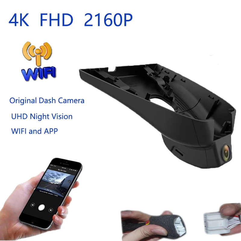 4K Plug And Play Car Video Recorder Wifi DVR DashCam For BYD YUAN PLUS EV Atto 3 Dolphin 2021 2022 2023 2024 Dash Camera