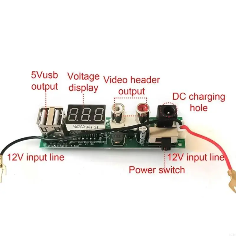 H7JF 12V 17A Организаторы аккумулятора Организаторы для хранения контейнера для хранения контейнера с 2 USB Output ЖК -дисплей