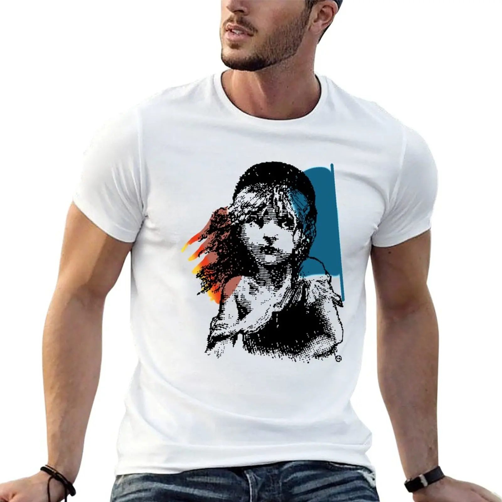 

anime t for shirts Les 1986 Broadway London black plain Miserables man t-shirt cotton for package Broadway man T-Shirt