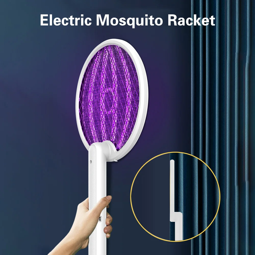 Electric Mosquito Net Racket killer Fly Swatter Lamp Zapper Rechargeable Anti Mosquito 3 in 1 Handheld Desktop Foldable Hanging