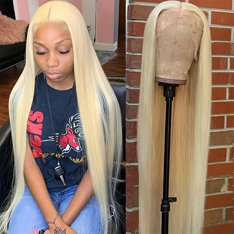 13x6 Lace Wig 13x4 HD Lace Frontal Wig 613 Blonde 34 Inches Straight Transparent Preplucked Brazilian For Women 180 Density