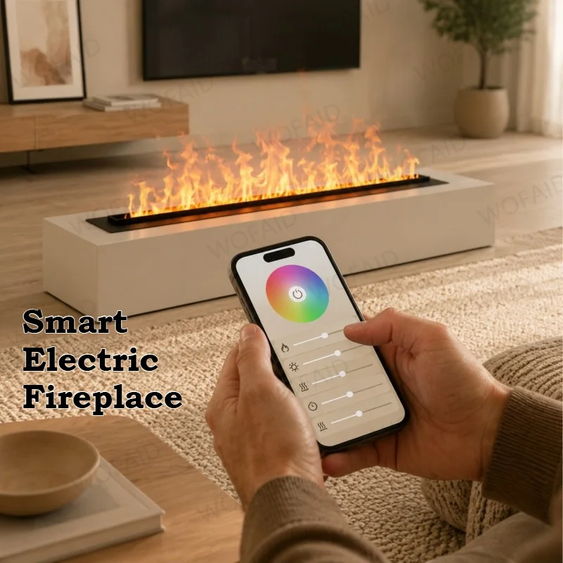 Smart 3D Water Vapor Electric Fireplace Remote Control Mist Flame Mist Technology Firebox Realistic Flame Effect Home Decoration