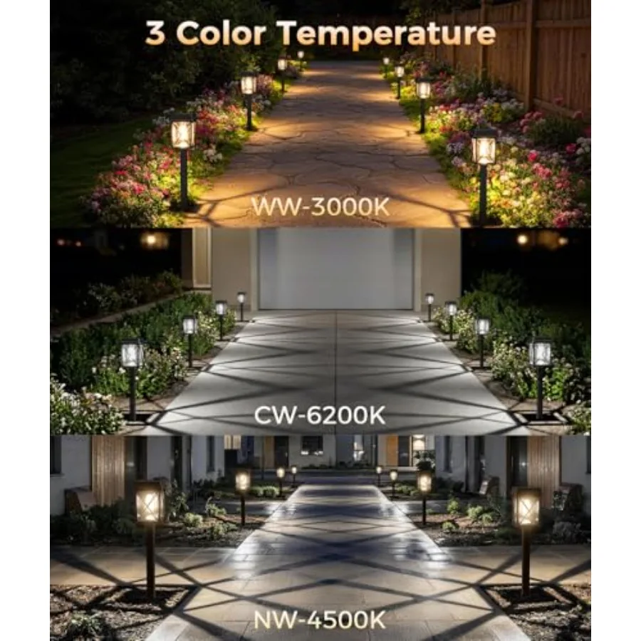 Solar Lights Outdoor Waterproof, Adjustable Brightness Solar Pathway Lights, 3-in-1 Landscape Light for Yard Backyard Driveway