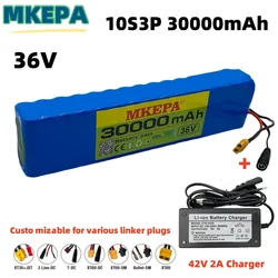 36V 30000mAh 600watt 10S3P lithium ion battery pack 15A BMS For xiaomi mijia m365 pro ebike bicycle scoot XT60 T Plug+charger