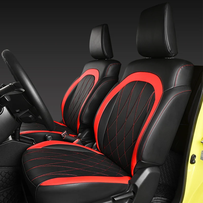 

Custom Car Seats Cover For Suzuki Jimny JB64 JB74 Leather Black Full Surround Protection Cushion Pad Interior Accessories