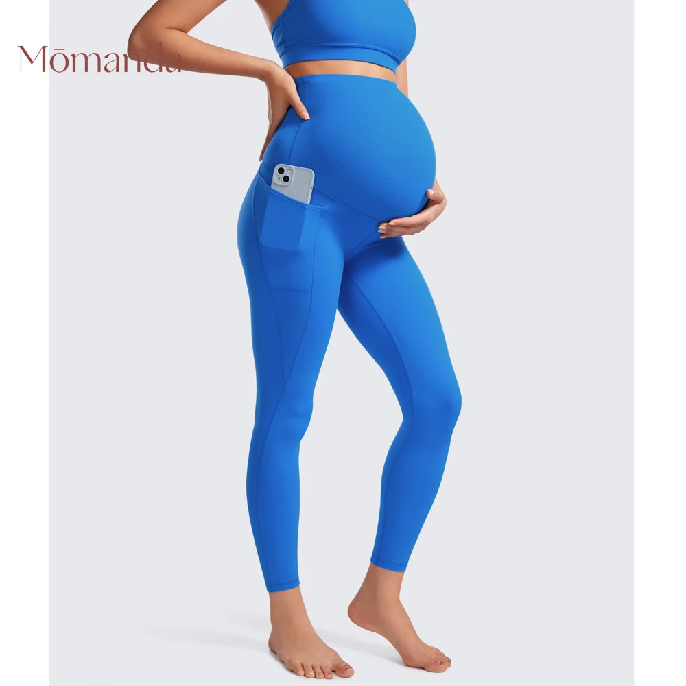 

Womens 25" Natrelax Maternity Leggings with Pockets - Workout Activewear Yoga Pregnancy Pants Over The Belly Buttery Soft