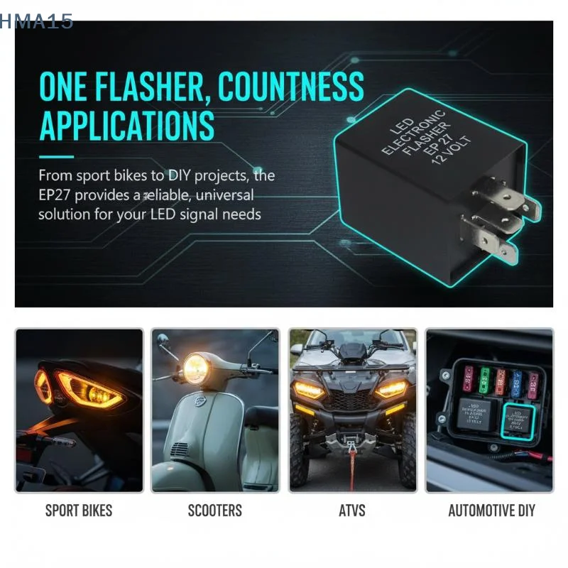 【YA】Five-legged 12V EP27 LED Flasher Relay 1Pc Car Turn Signal Hyper Flash Eliminator for Aftermarket LED Conversion