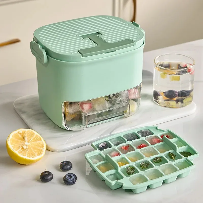 

Home Press Type Ice Cube Mold Ice Making Box Multifunctional Simple Large Capacity Ice Storage Box Food Grade Storage Box