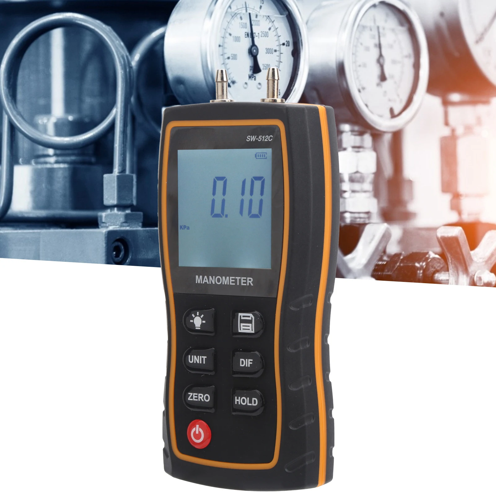 

SW‑512C Digital Manometer HVAC Air Pressure Meter Gauge Differential Air Pressure Tester Tool Differential Manometer