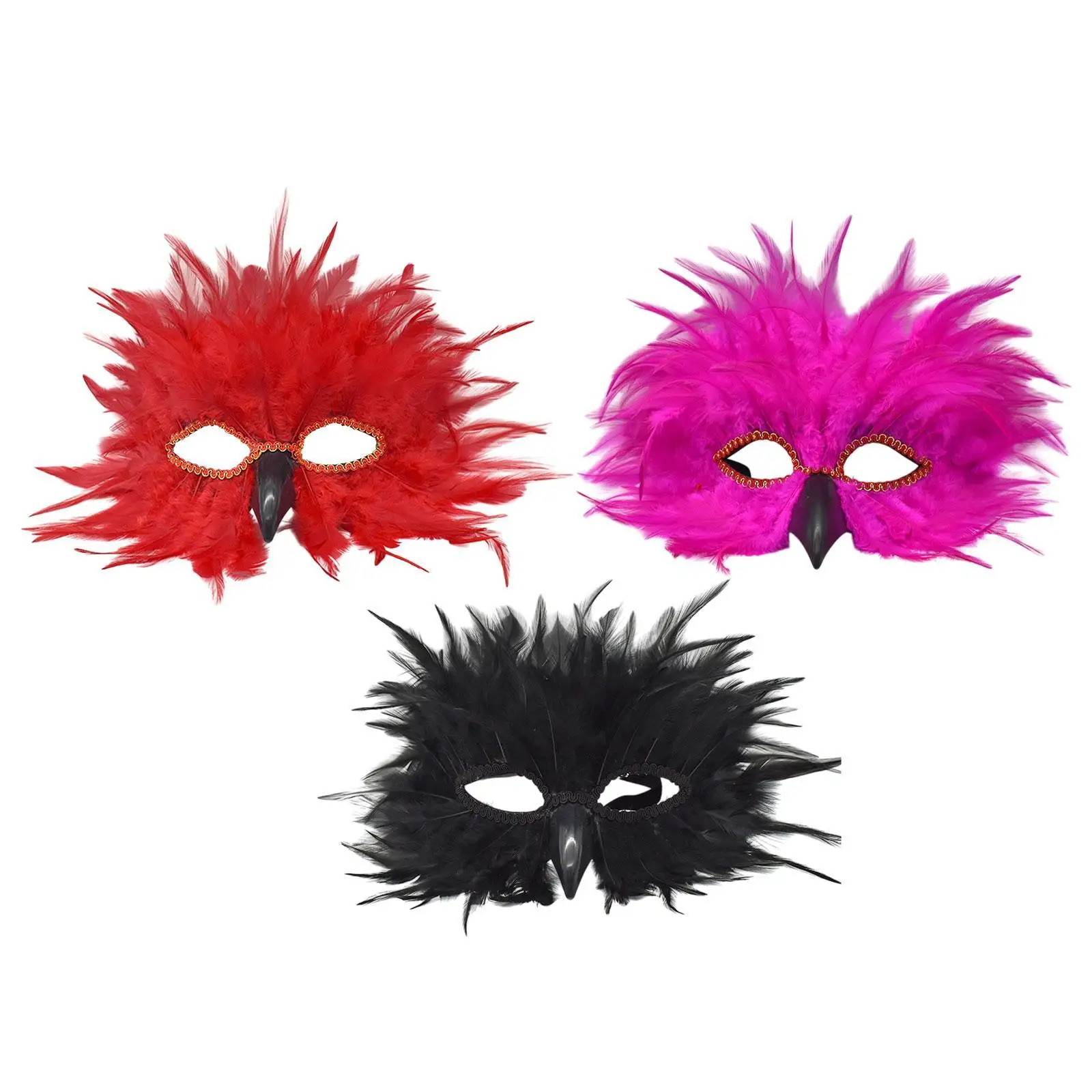 

Feather Mask Costume Mask for Pretend Play Stage Performance Mardi Gras Medieval