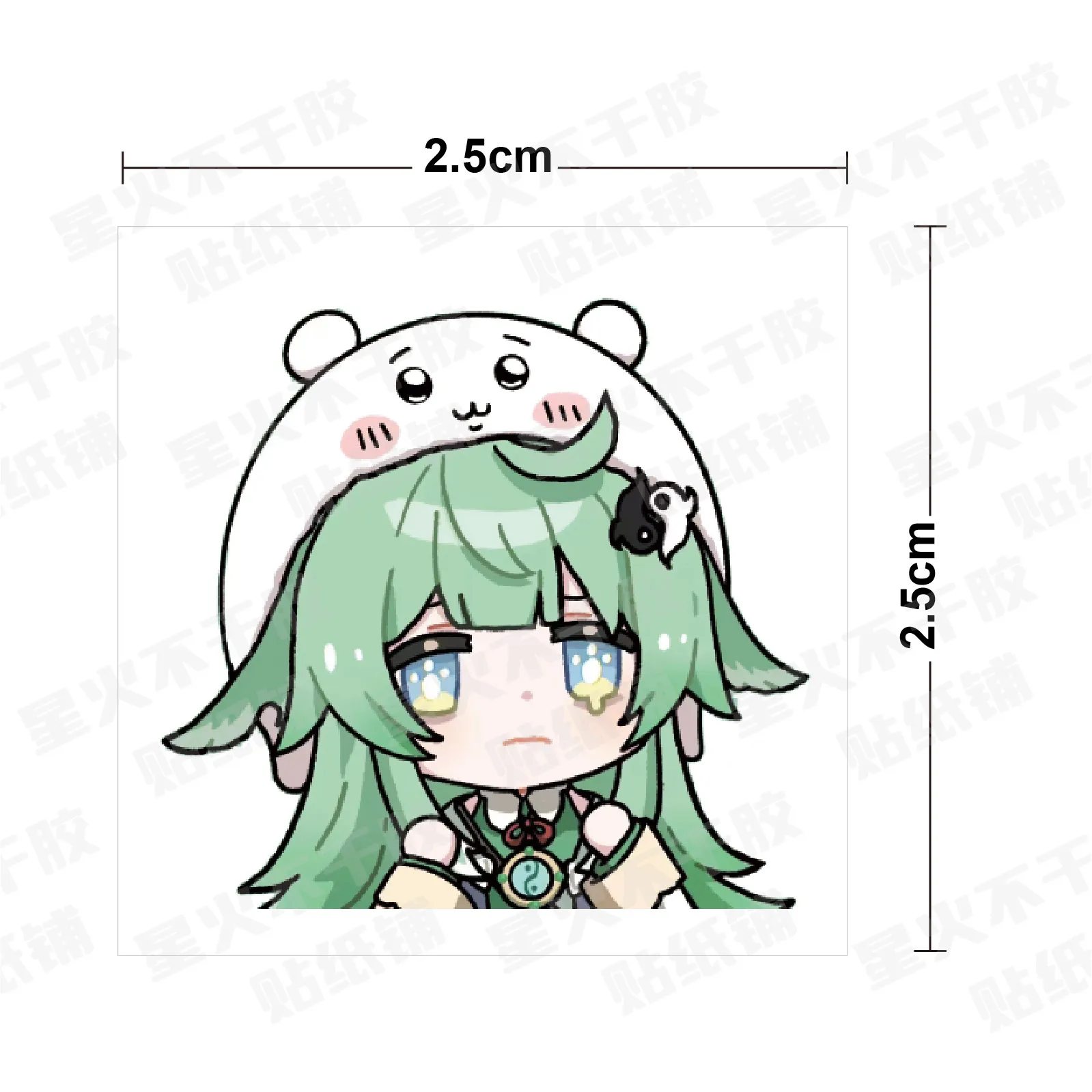 Anime Honkai: Star Rail Huohuo Cosplay Adhesive Label Handbook 500 Stickers/rolls Cute Square Curly Decorate Birthday Xmas Gift