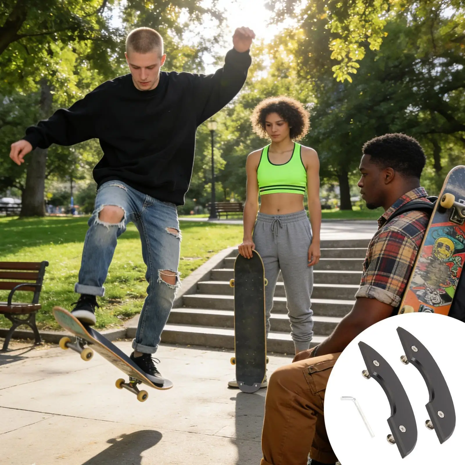 Skateboard Deck Guard Shock Absorbing Skate Board Accessories Skateboard Edge Protection For Kids Boys Beginners Girls Children
