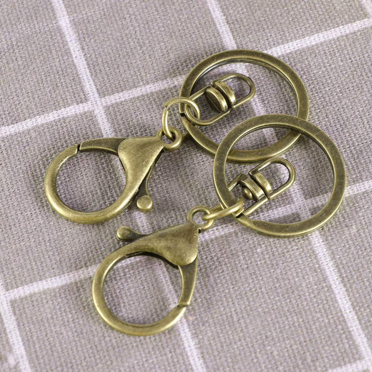 2Pcs Strong Zinc Alloy Lobster Clasp Keyring for Key Rings Keyfobs Charms Purse Hooks Badge Holders Office Lock Management Tools