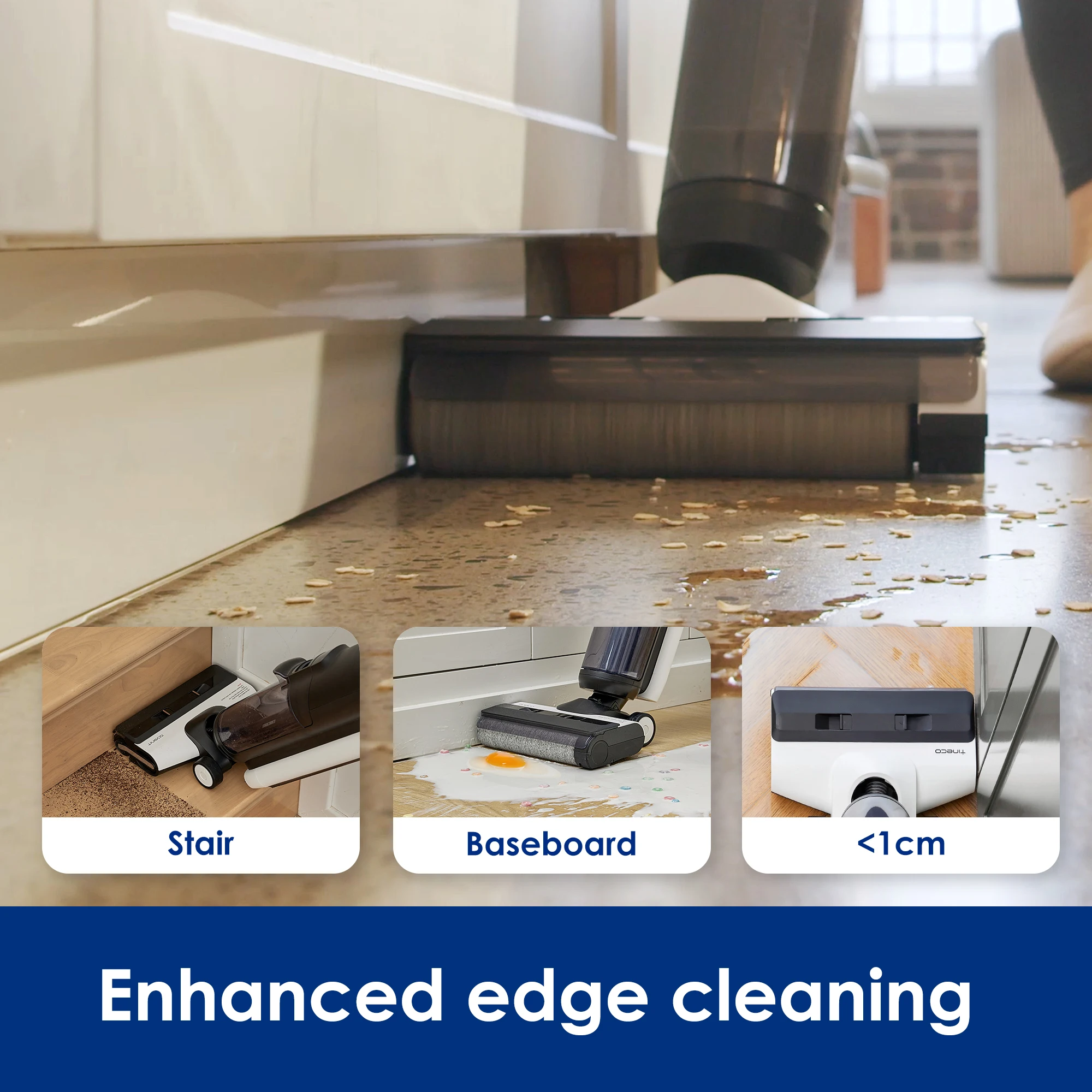 Tineco Floor One S5 Combo مكنسة كهربائية رطبة وجافة لاسلكية ذكية لغسالة الأرضيات تستقيم المنزل ممسحة كهربائية لاسلكية للتنظيف الذاتي