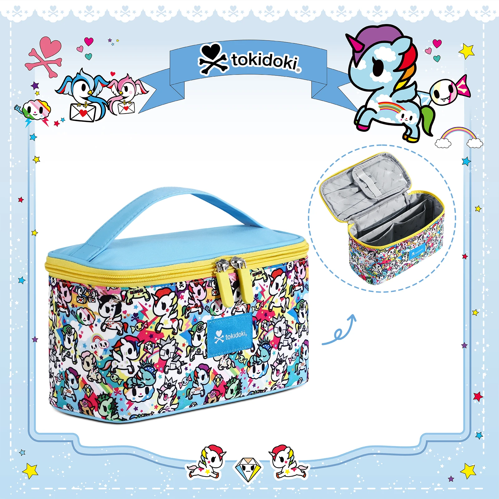

Косметичка Tokidoki Unicorno, портативная косметичка, дорожный органайзер для макияжа большой емкости для женщин, косметичка для девочек