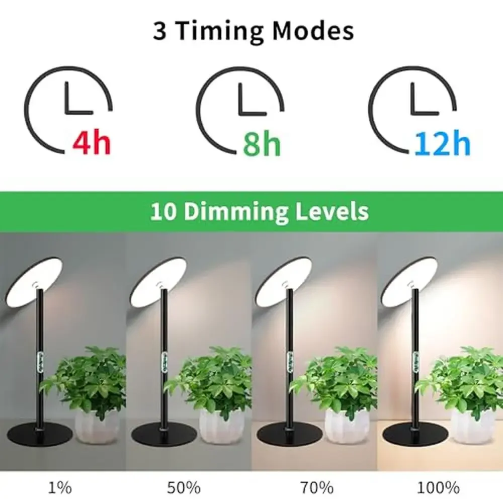 الطيف الكامل LED النبات تنمو ضوء 40 واط الموقت 16 ''-30'' ارتفاع قابل للتعديل الألومنيوم لمبة مكتب التحكم عن بعد نباتات منزلية داخلية