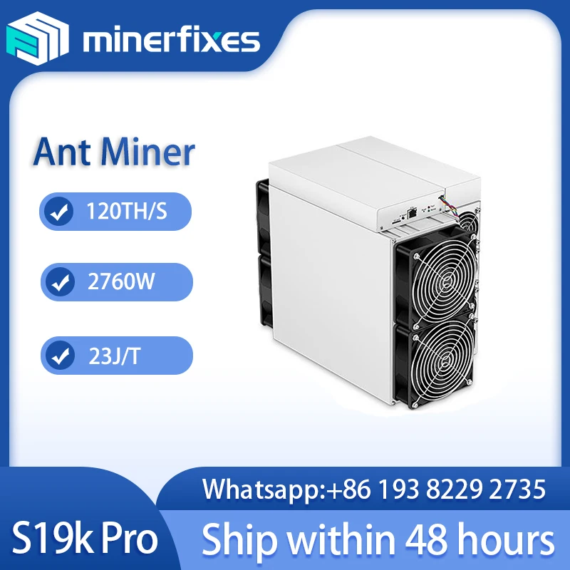 Bitmain Antminer S19k Pro 120T 115T 2760W Bitcoin Miner BCH, Machine de Minage Profitable Asic Miner Algorithme de SHA-256