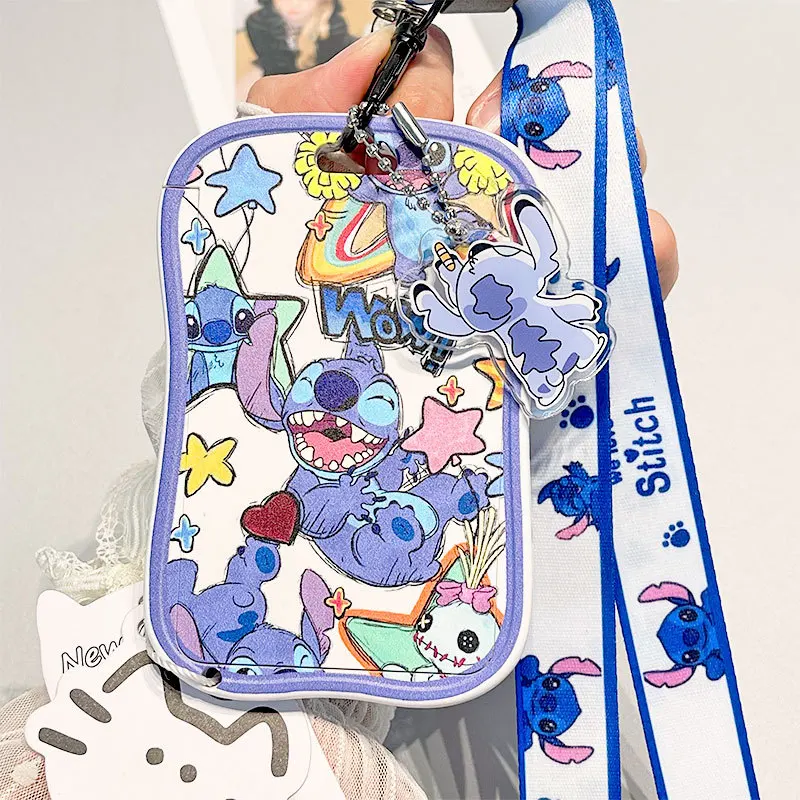

Kawaii Disney Stitch Student Card Holder ID Card Bus Pass Protection Case Access Control Campus Card Cute Girl Gift