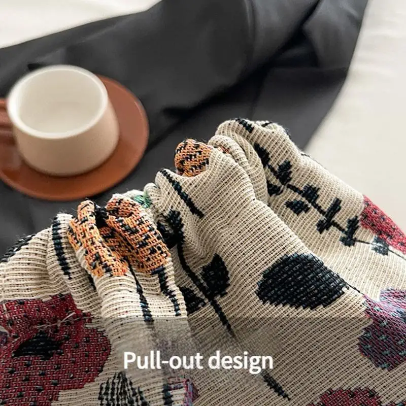 X5XA Borsa con stampa retrò alla Borsa in tela Scomparti spaziosi Maniglia ergonomica Borse da viaggio da lavoro Borse a