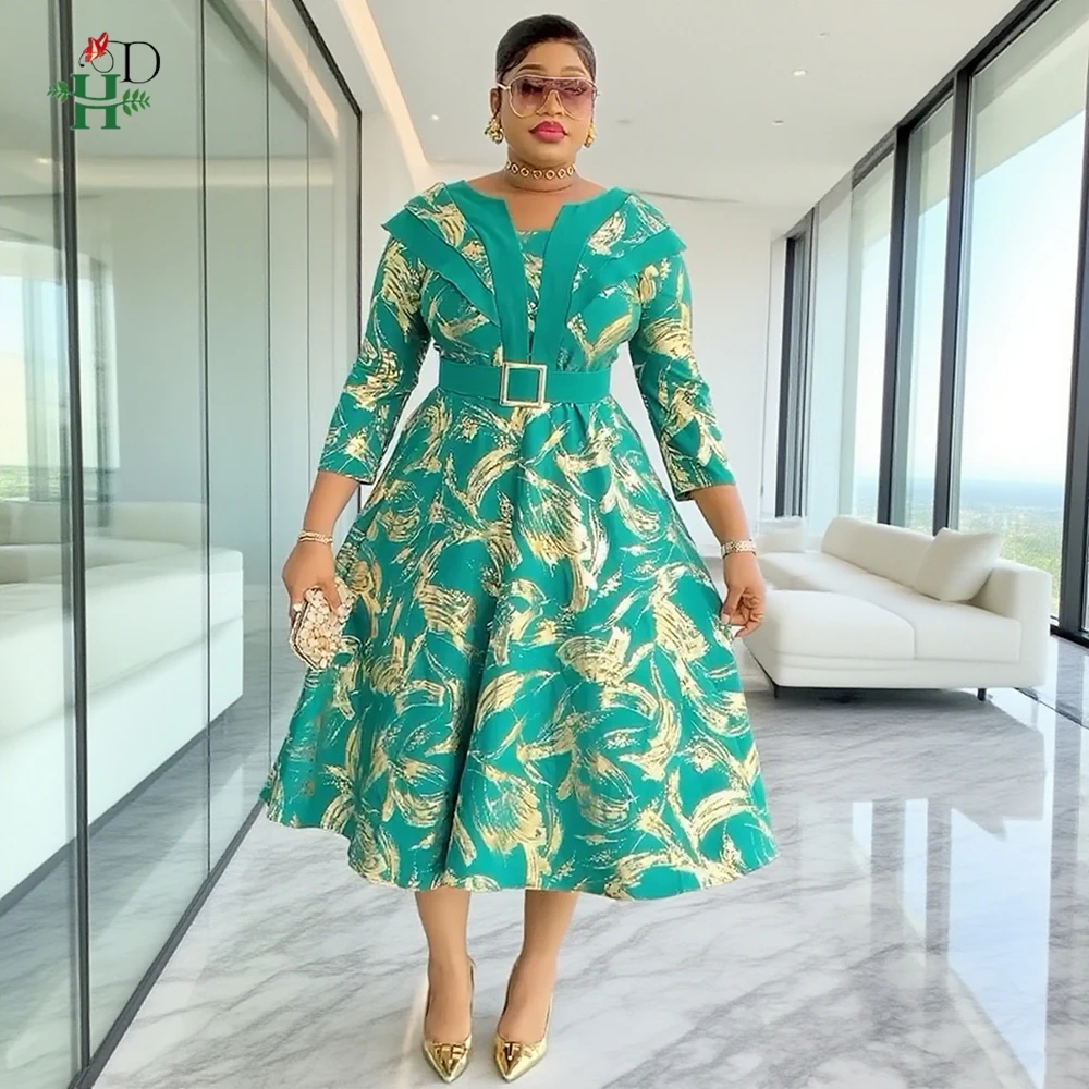 

African Women's Casual Clothes Plus Size Birthday Turkey Summer Dress Luxury Party Wedding Vintage Dress Africain Femme 2025 New