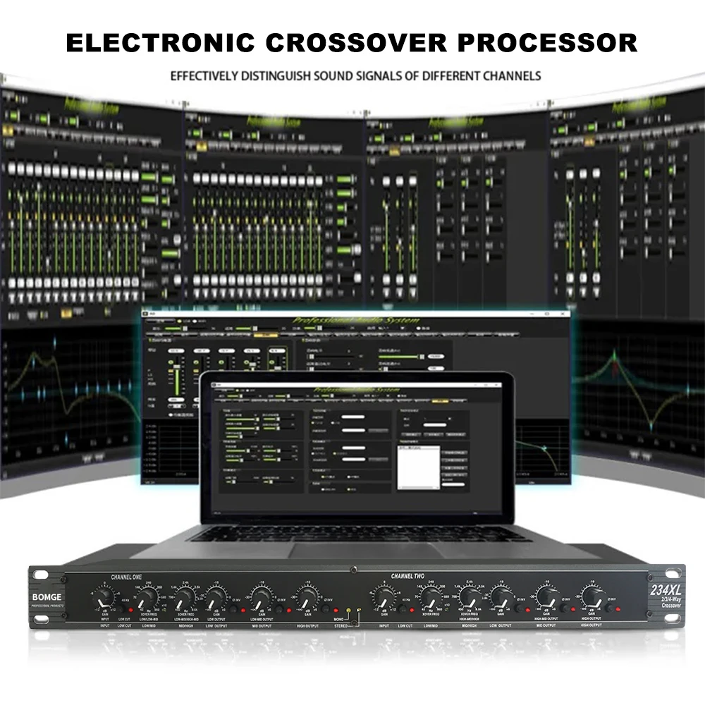 Equipamento periférico de áudio profissional 234XL estéreo 2/3 canais 234XL DBX 234 XL mono 4 canais divisor de frequência eletrônica