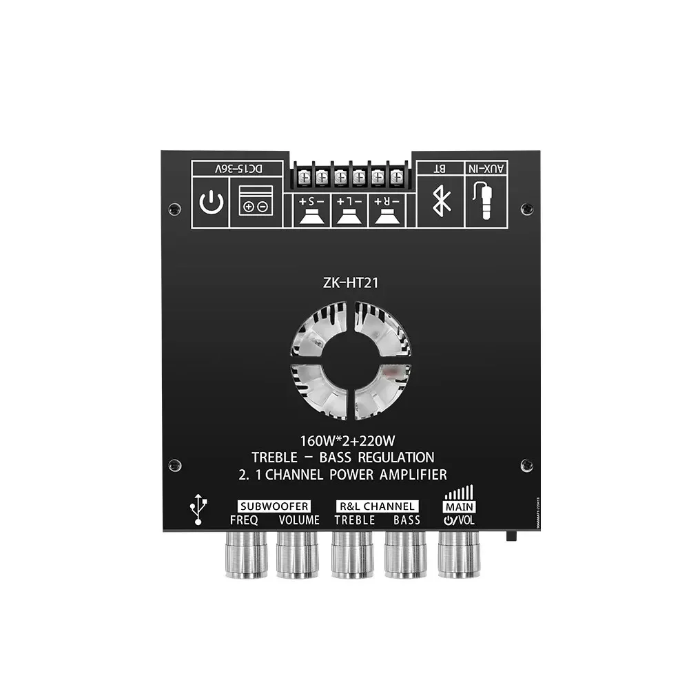 ZK-HT21 2.1 Kanaals TDA7498E 160WX2 + 220W Bluetooth Digitale Versterker Module Hoge Lage Tone Subwoofer Audio versterker Board