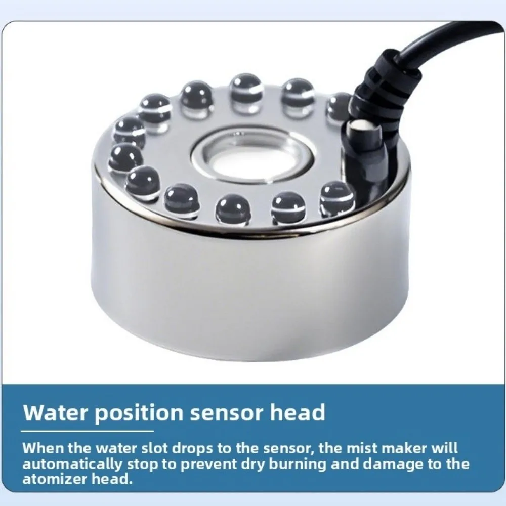Colorful Light Landscape Mist Maker Ultrasonic Atomizing Head Nebulizer Bonsai Water Pump Indoor Landscaping 24v Transformer