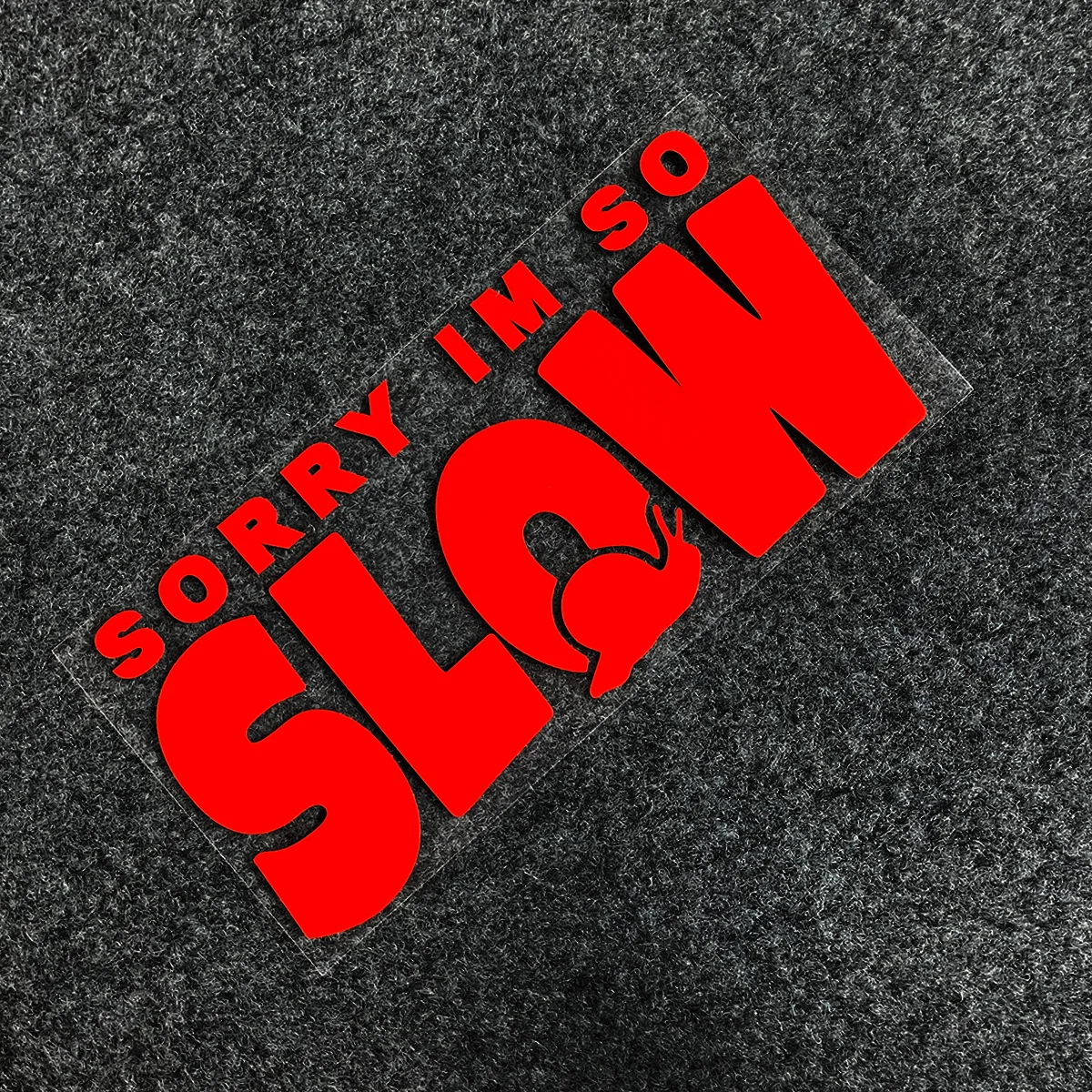 Picture 6: 1pc Sorry IM So Slow Snail Car Sticker Waterproof Material Suitable for Rear Windscreen Vehicle Warning Sticker Car Accessories