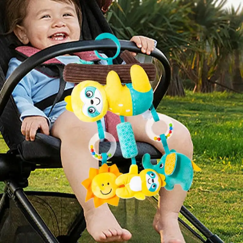 Babies Stroller Rattles Toy Jingle Travel Babies Crib Teething Toy Jingle Travel Toy Portable Soft Hand Grip Toys Teething