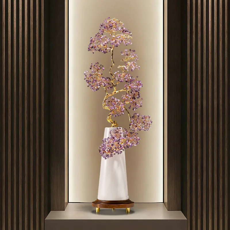 BJ-11 Amethyst Fortune Tree porch vertical ornament light luxury niche slender art ornament