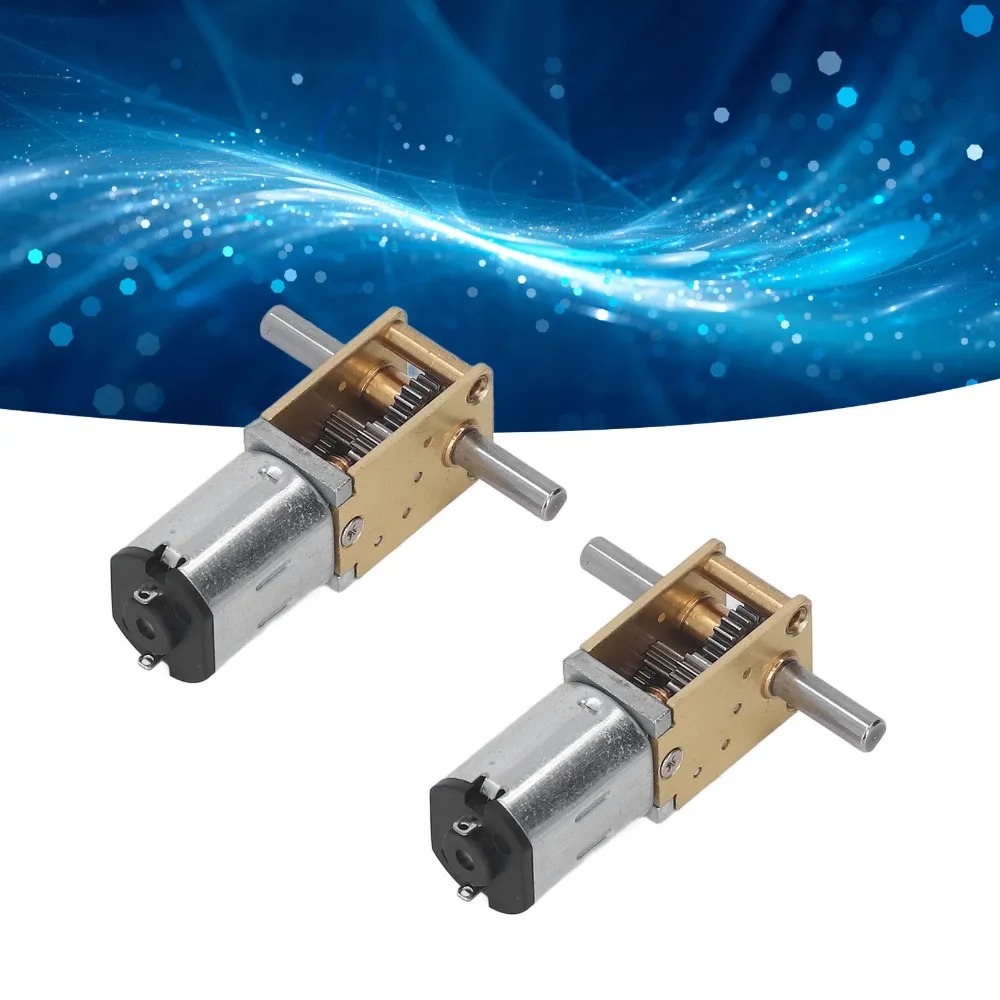 Double Shaft DC Geared Motor 6V DC 190RPM Worm Drive Motor Low Noise Copper Material High Torque Gearbox For Automation Projects