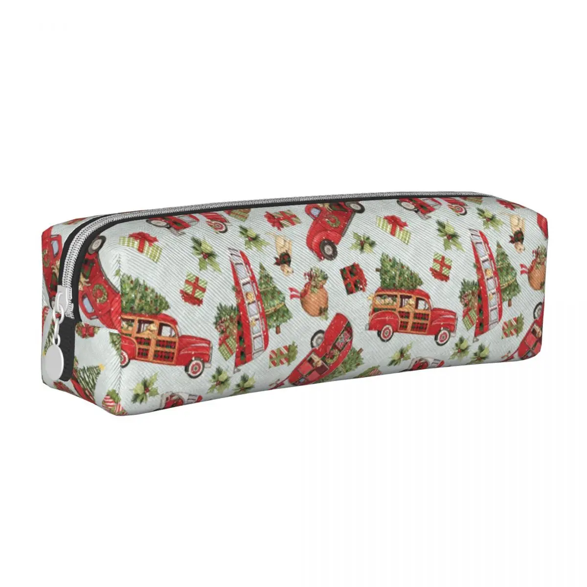 Christmas Pencil Case New Year Red Truck Pencil Pouch Pen Holder for Girls Boys Big Capacity Pencil Bags Cosmetic Stationery