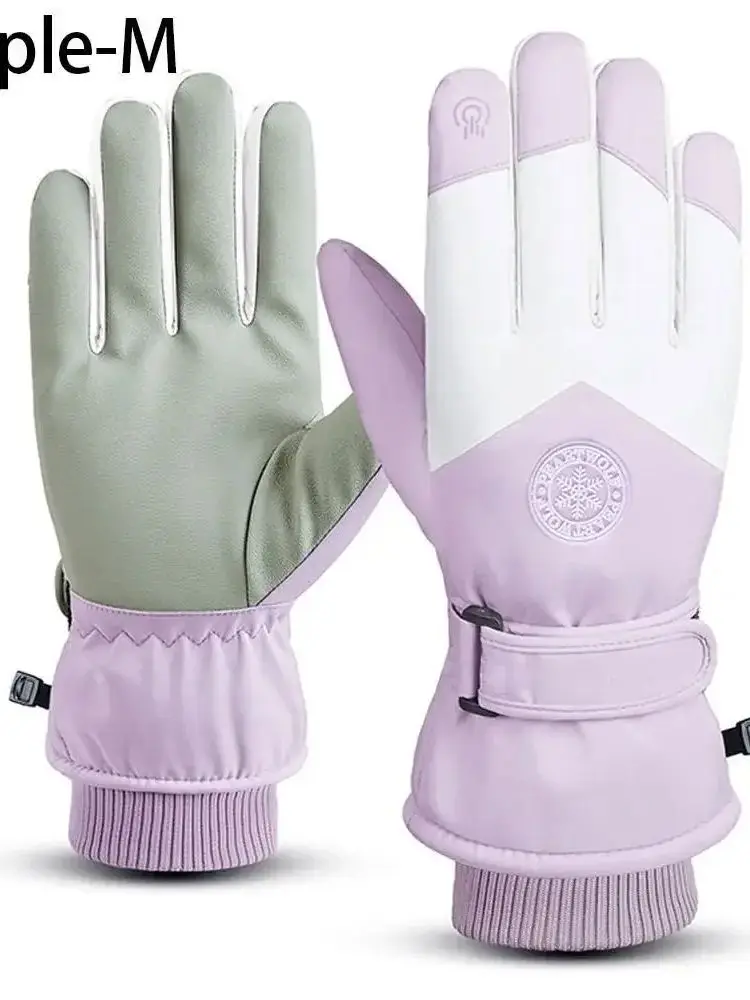 AliExpress WRELS Winter Snowboard Ski Gloves PU Leather Non-slip Touch Screen Waterproof Motorcycle Cycling Fleece Warm Riding Gloves