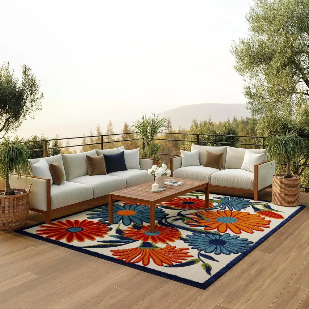 

Home Aloha 6' x 9' Multicolor Fabric Contemporary Area Rug (6' x 9')