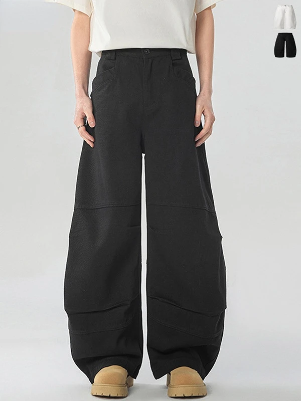 

Джинсы унисекс Cleanfit Deconstructed SS25 Широкие брюки с изогнутым краем и плиссировкой банана