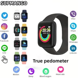 Y68S Real Step Count Akumulatorowy inteligentny zegarek Mężczyźni i kobiety Ekran dotykowy Sportowy zegarek fitness Połączenie telefoniczne JEST w pełni kompatybilne