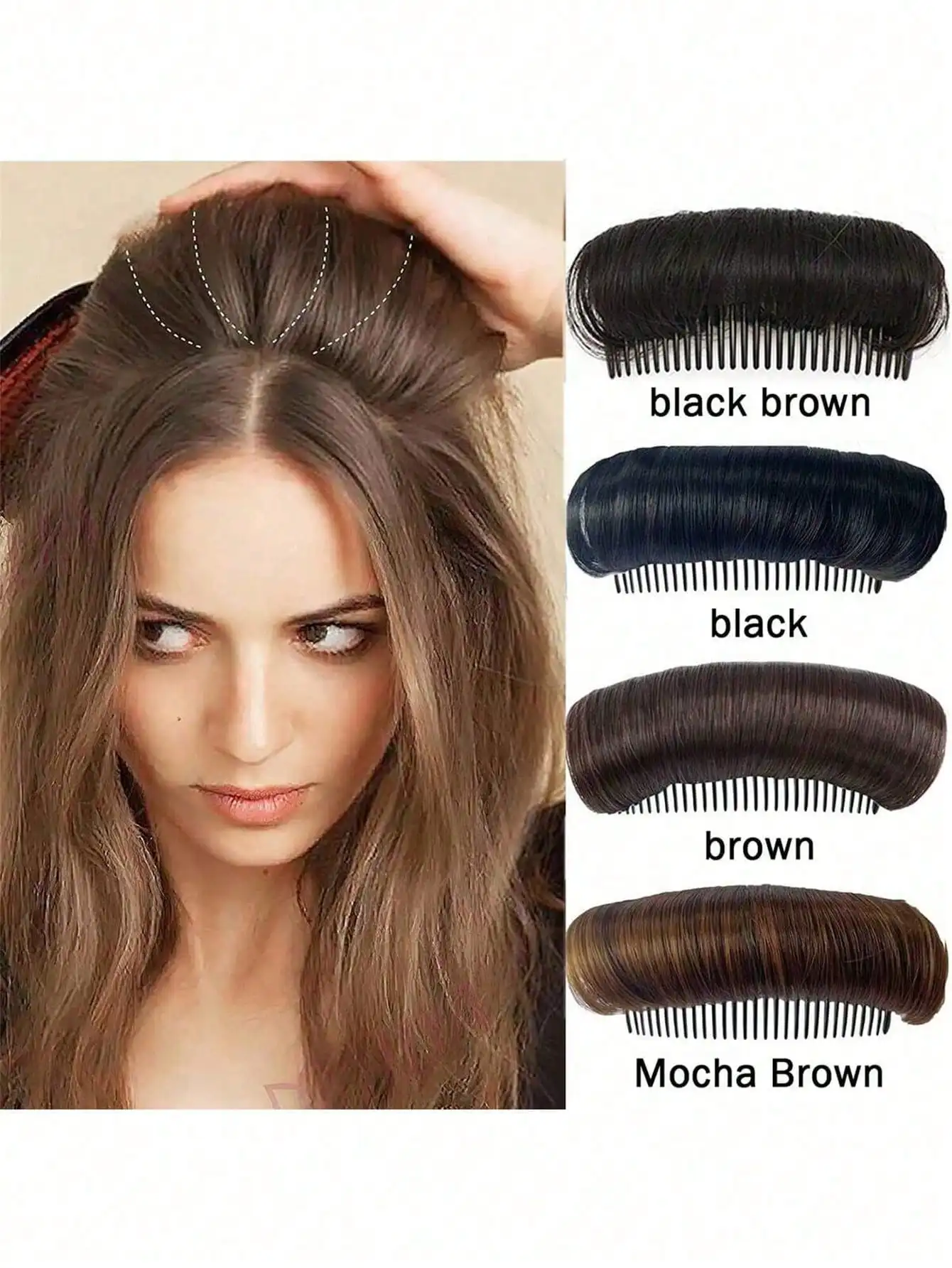 

Women's Fluffy Sponge Hair Pad, Voluminous Root Lifting Tool, Girl's Hair Accessory, Invisible Hair Pad, Double-Sided Invisible