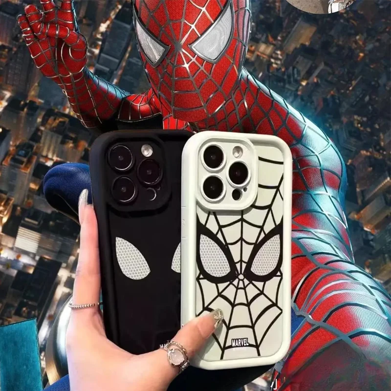 Cool Spider Man Plain Multistep TPU Soft Phone Case for iPhone 14 Pro 15 16 Plus 13 Pro Max 12 11 X XS XR 7 8 Plus SE 2020 Cover