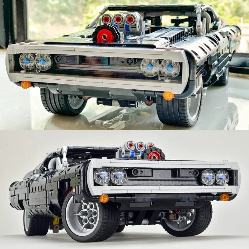 1077PCS Technical Dodge Charger Racing Car Model Building Blocks 42111 Bricks Toys in Movie Fast Furious Gift For Boys Kids