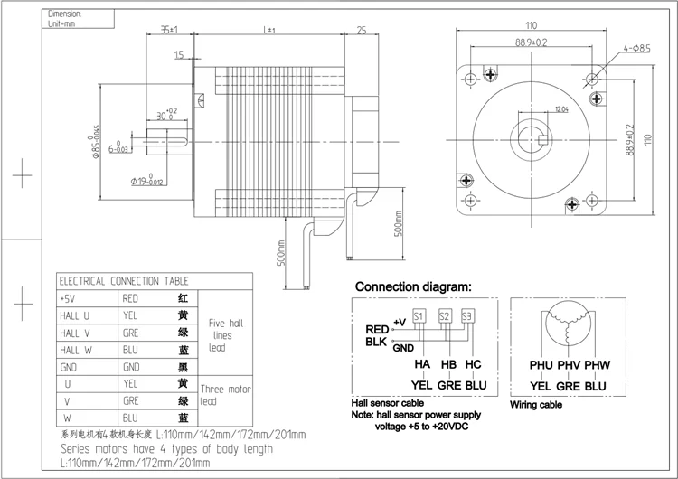 110 mm 1000 W 48 V Gleichstrommotor mit hohem Drehmoment für AGV-Handhabungsroboter, bürstenloser Elektrofahrradmotor, CE-Stern für den Lüftergebrauch