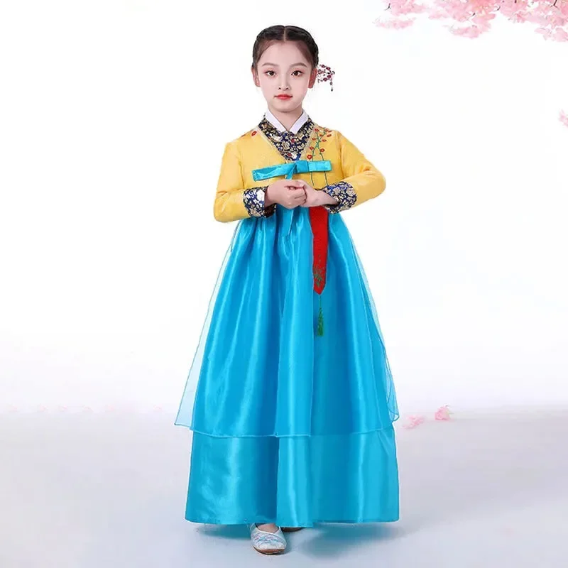 Новые детские летние ханбок для девочек, корейские традиционные костюмы в Корейском стиле, танцевальные костюмы для девочек, костюмы для хора