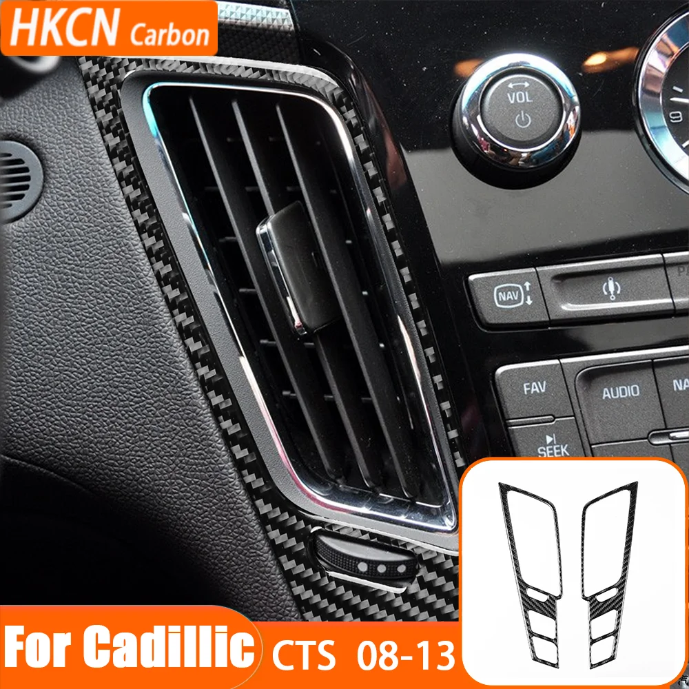

For Cadillac CTS 2008—2013 Carbon Fiber Center Console Sides Button Panel Car Accessories Interior Cover Trim Modified Sticker