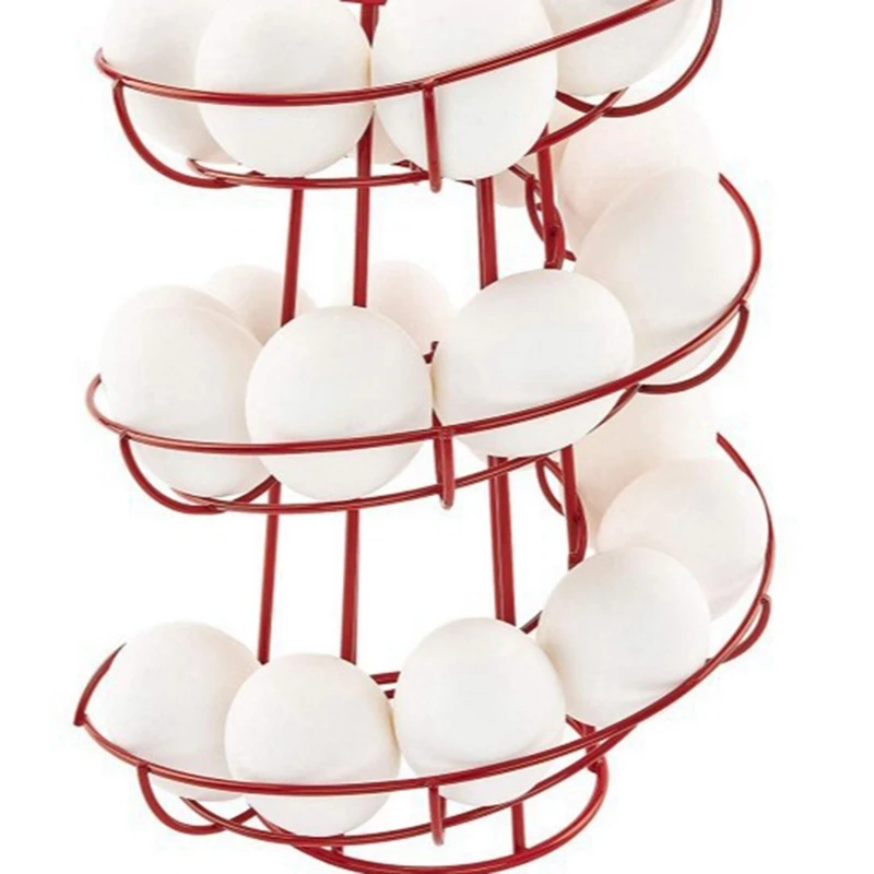 Kitchen Egg Rack, Spiral Egg Basket, Iron Practical Egg Storage Rack, Storage Rack Black-A51M