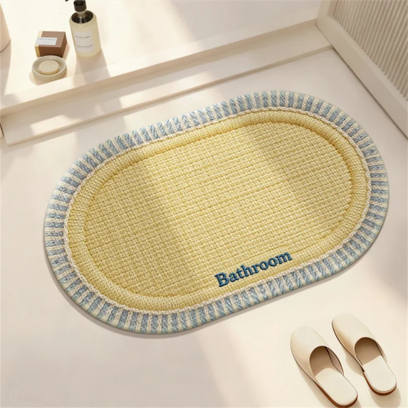 40x60cm Diatomaceous Earth Bathroom Floor Mat Gradient Color Fresh Simple Design Dirt Resistant Easy Maintain Absorbent Shower