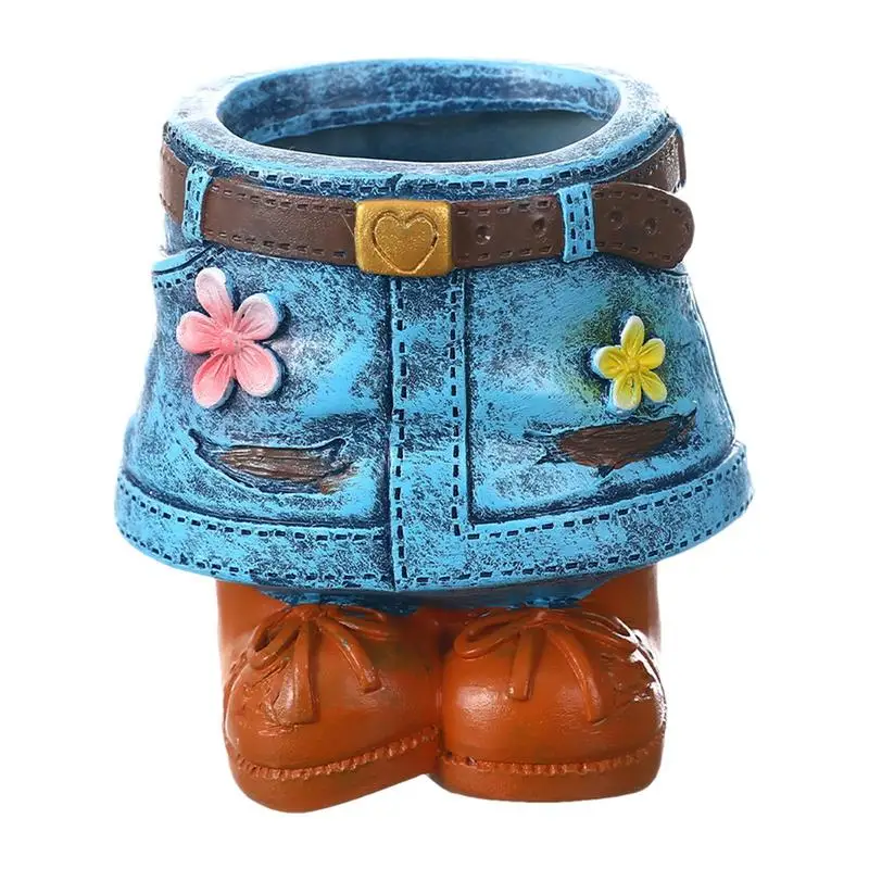 Unique Plant Pots Jeans Denim Skirt Pot For Indoor Plants Decorative Table Ornaments Crafts Garden Planter For Balcony Garden