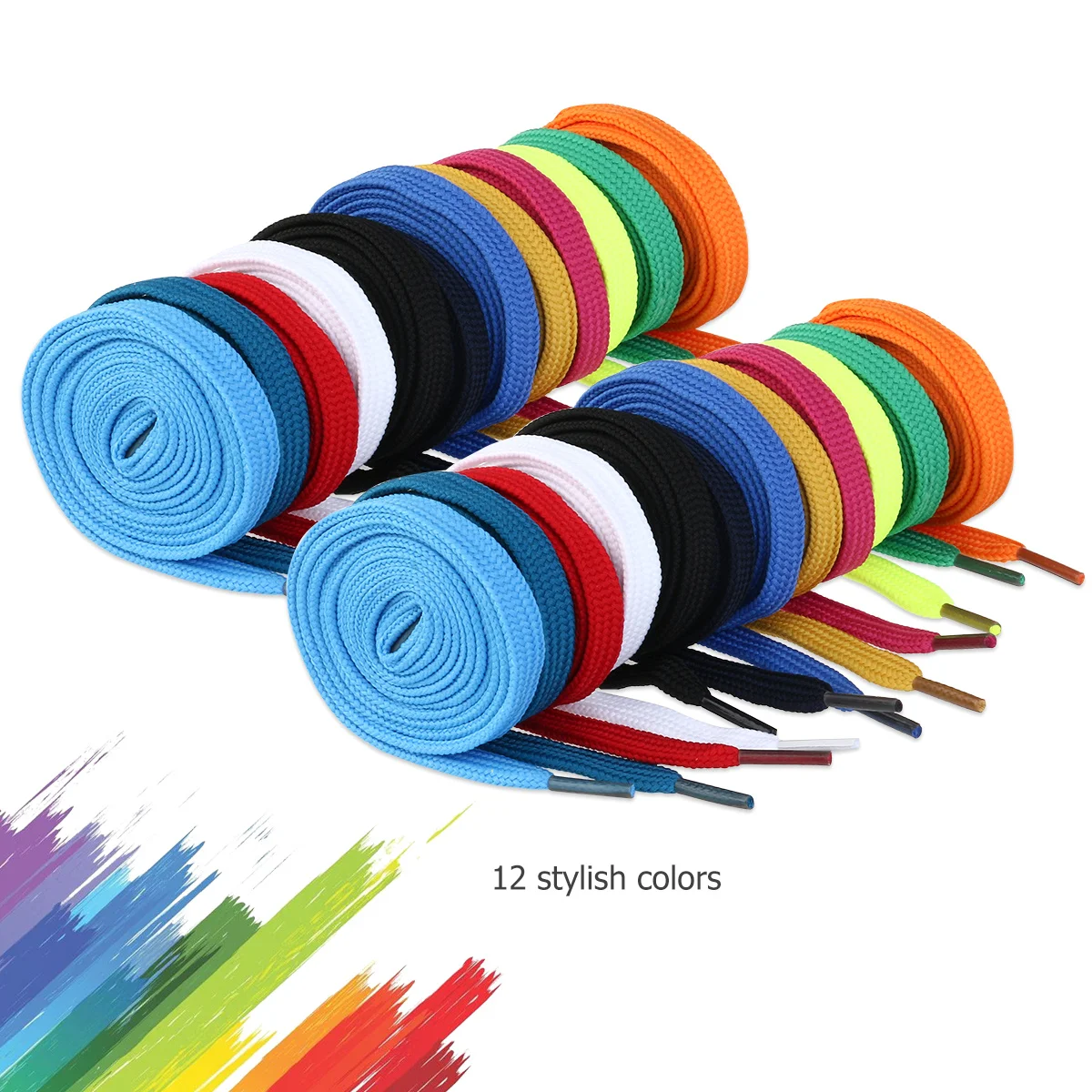 

10Pairs Colorful Shoelaces Flat Replacement for Casual Athletic Shoes Boots Skates Long Short Strings for Sneakers Accessories
