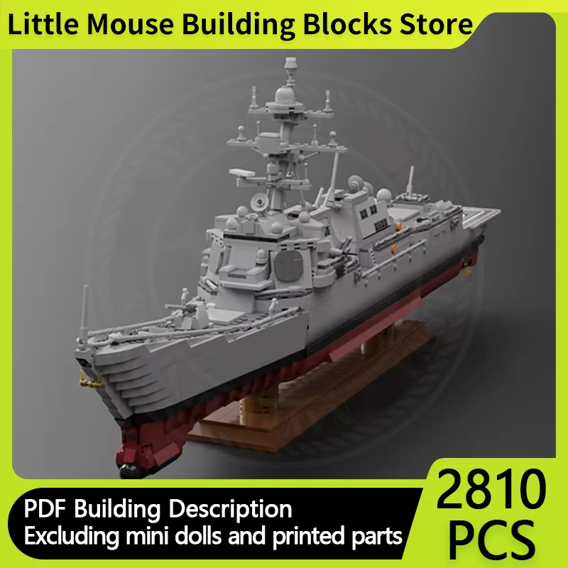 Military Warship Model MOC Building Bricks Defense Navy Destroyer Modular Technology Gifts Holiday Assemble Children Toys Suit