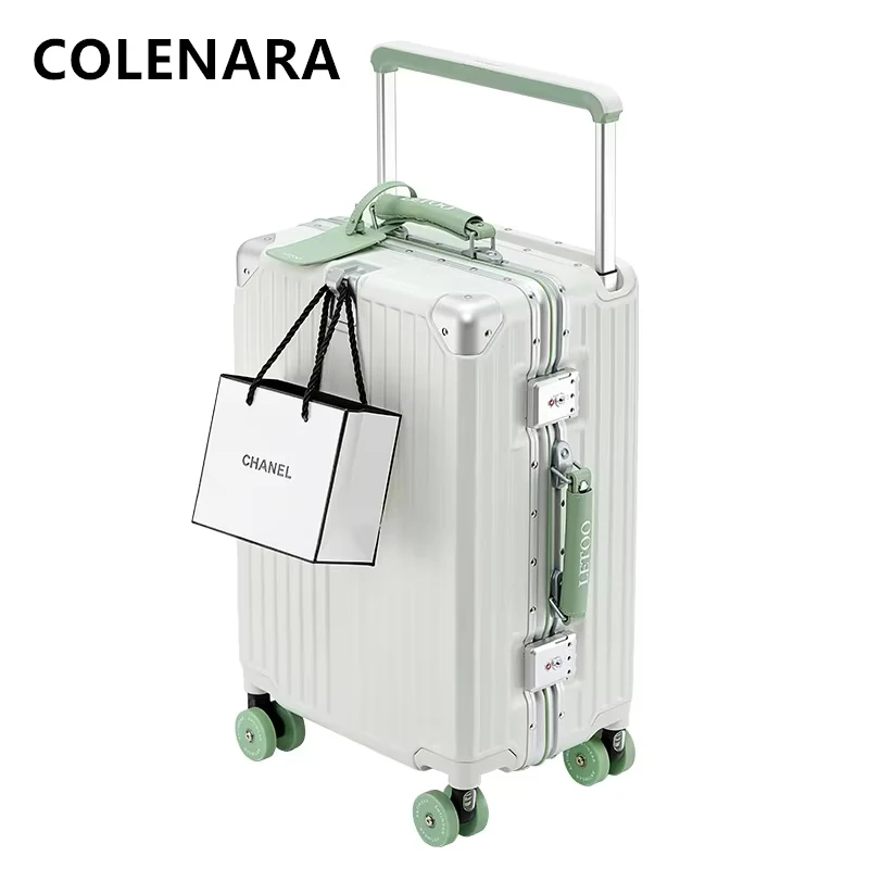 

COLENARA Carry-on Travel Luggage ABS+PC Boarding Case 20"24"26"28 Inch Large Capacity Trolley Case Women's Cabin Suitcase